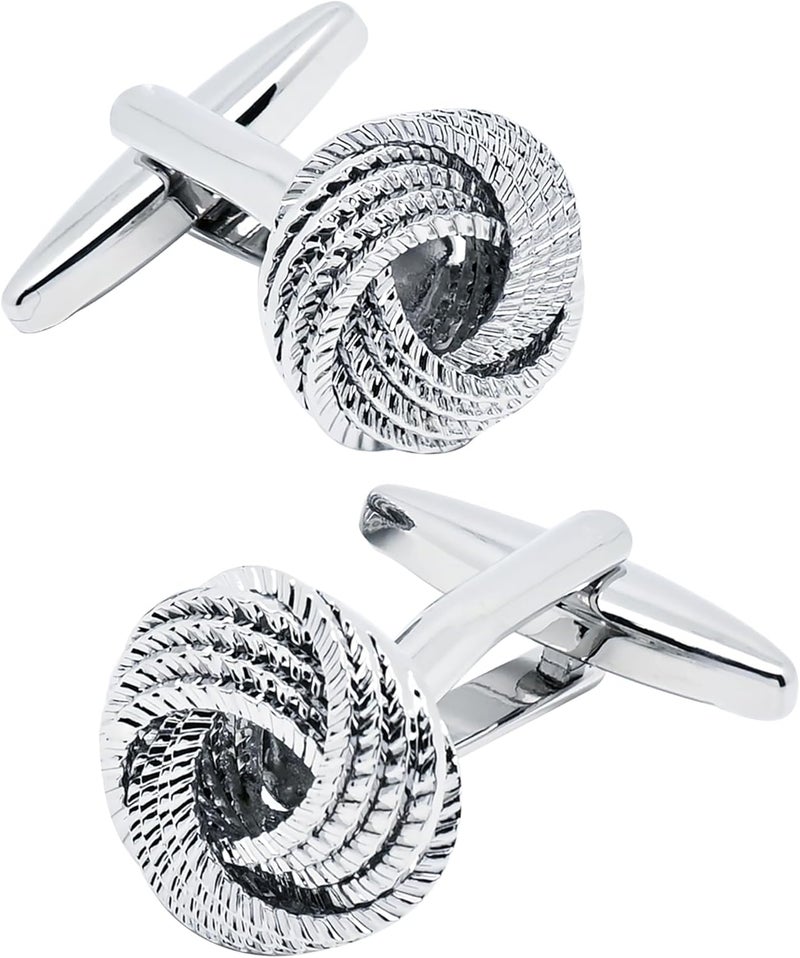 Jonwo Hollow Out Twist Knot Shape Men's Cufflinks In Gift Case Silver / 14K Gold Plated Cufflinks for Men Jewelry for Wedding Party Business Birthday Anniversary Dress - Image 1
